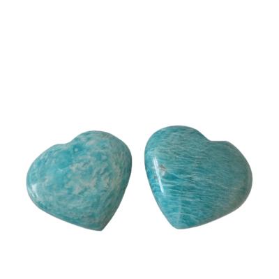 China China Wholesale Natural High Quality Polished Amazonite Heart Small Hearts For Home Decoration for sale