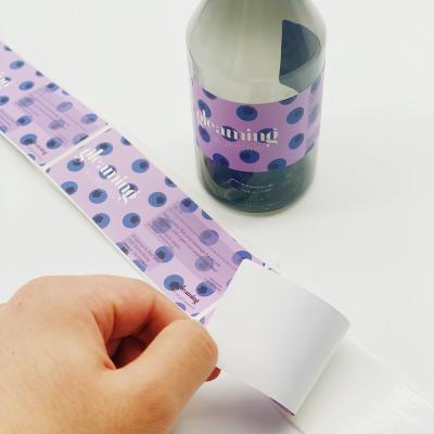 China Factory Custom Waterproof Matte Vinyl Label Synthetic Paper Material Stickers For Roll Bottle Cosmetic Products for sale