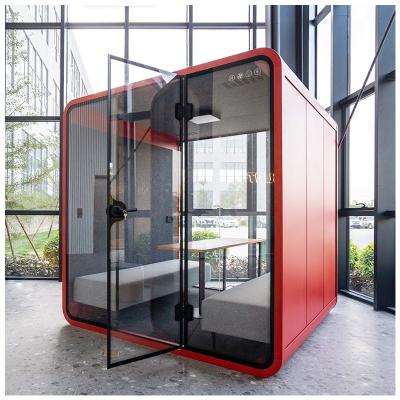 China Indoor (Other) Office Portable Telephone Call Booth 6 Person Adjustable Private Soundproof Pod Silent Acoustic Booth for sale