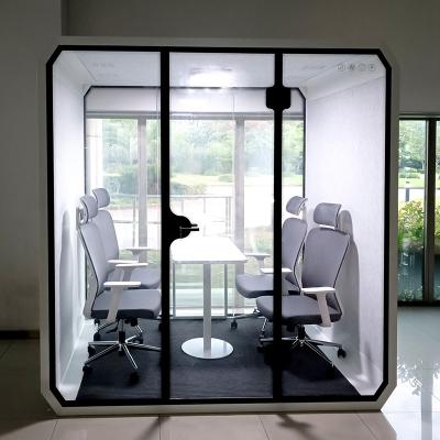 China Adjustable Meeting Pod Private Office Soundproof (Other) Noise Reduce 4 Seater Office Work Pod Office Booth for sale