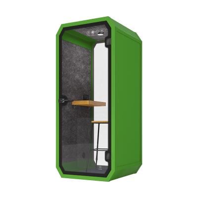 China (Other) One Person Telephone Desk Pod Adjustable Indoor Phone Booth With Furniture Private Space For Talking for sale