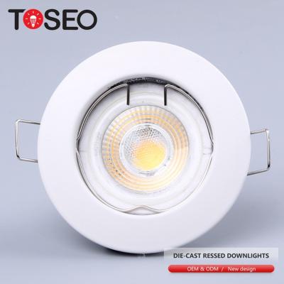 China Modern Ceiling Lights Recessed Luminaire Gu10 Indoor Die-Cast Aluminum COB Recessed LED Downlight for sale