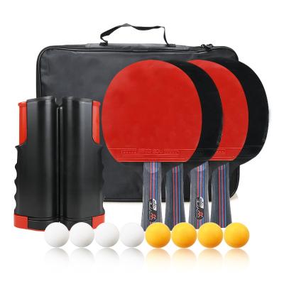 China Daily Sports Ping Pong Bat Set Table Tennis Racket with 8 Balls Packed in a Bag for sale