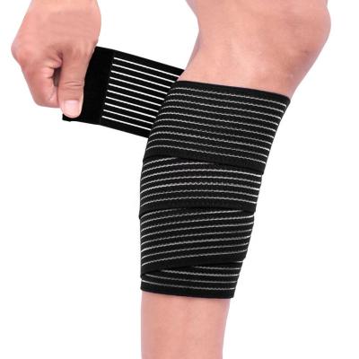 China Bodybuilding Powerlifting Elastic Weightlifting Custom Elastic Knee High Wraps Calf Support for sale