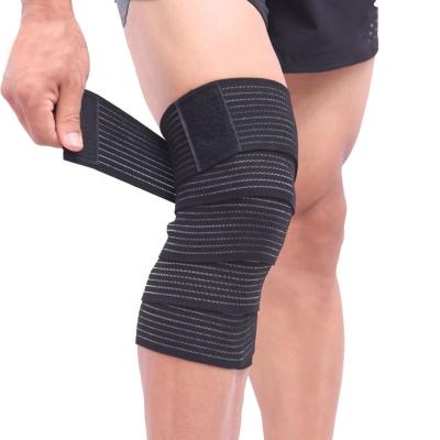 China Customized High Elastic And Adjustable Custom Color Powerlifting Weightlifting Knee Wraps for sale