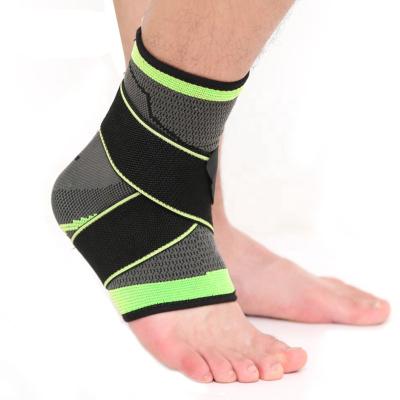 China Daily Life + Sports Knitting Ankle Support Compression Sleeve with Adjustable Straps for Sprain for sale