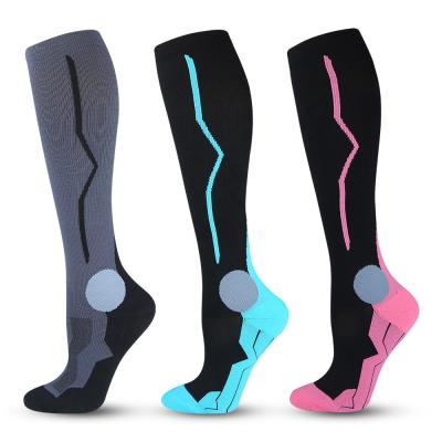 China 20-30 mmHg Breathable Custom Medical Knee High Running Nurse Football Compression Socks Golf Sports Socks for sale