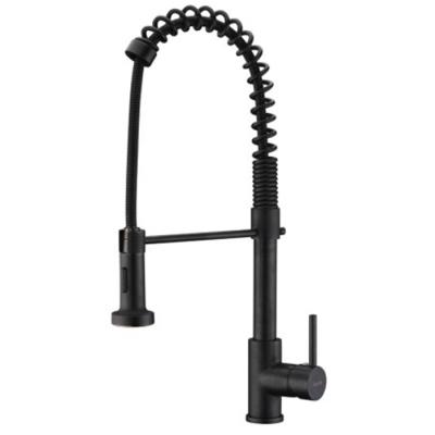 China Kitchen Faucet Kitchen Hose Pulled Down Kitchen Faucet Stainless Steel Sink Faucet Black Finish Kitchen Faucet for sale