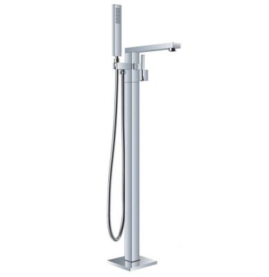 China Without Slide Bar Brass Mounted Free Standing Shower Mixer Cupc Floor Mounted Tub Filler Shower Bath Freestanding Bathtub Faucet for sale