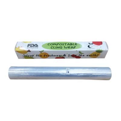 China Cling Film Customized Compostable Biodegradable Cling Wraps Wholesale On Roll for sale