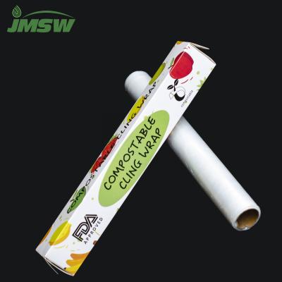 China Customized Compostable Biodegradable Food Plastic Cling Film Wrap On Roll Wholesale for sale