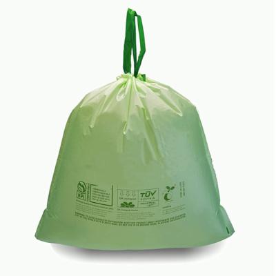 China BIODEGRADABLE Compost Drawstring Waste Bags 100% Cornstarch Waste Bags Biodegradable Waste Bags for sale