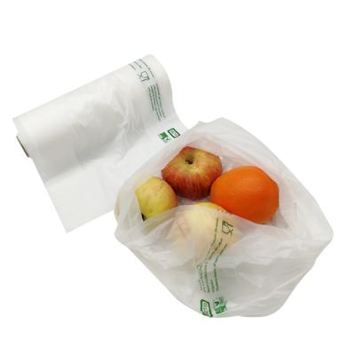 China 100% Custom Biodegradable Cornstarch Fruit Vegetable Produce Clear Plastic Bags On Roll for sale