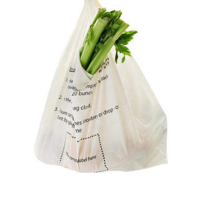 China 100% Compostable Compostable Biodegradable Fruits and Vegetables T-Shirt Fresh Organic Produce Bags On Roll for sale