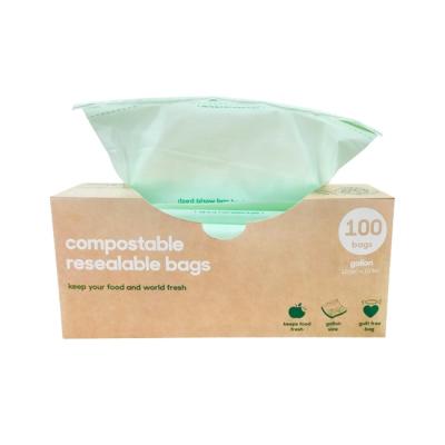 China Food Grade Eco Friendly BIODEGRADABLE Resealable Clear Ziplock Bag With Logo Biodegradable Custom Printing Accept Customized for sale