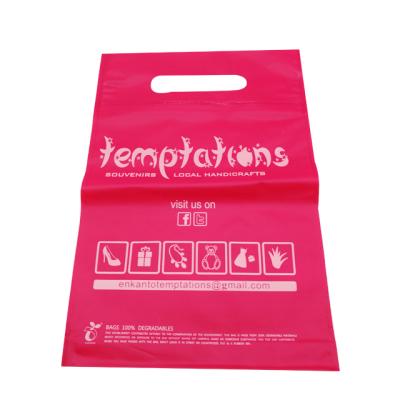 China Promotional Cute BIODEGRADABLE Cornstarch Gift Plastic Bag With Handle for sale