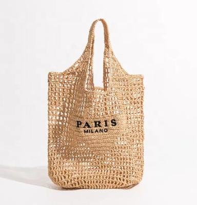 China Waterproof 2022 Women Designer Brands Triangle Mark Brands Straw Raffia Bag Beach Holiday Dress Tote Bags BOLSOS PLAYA Eco-Friendly Bags for sale