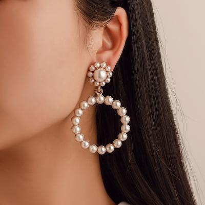 China CLASSIC Fashion Pearl Earrings Crystal Baroque Hook Earring Women Drop Earrings Glitter Rhinestone Bride Wedding Jewelry for sale