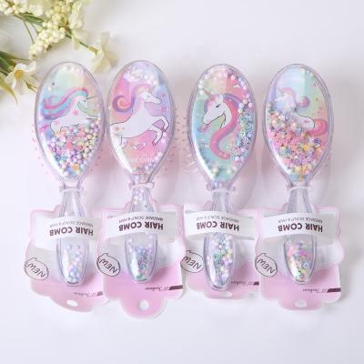 China Cartoon Kids Hair Combs Mermaid Star Sequin Air Cushion Comb Massager Travel Hair Brush Scalp Care Gift Box Comb for sale