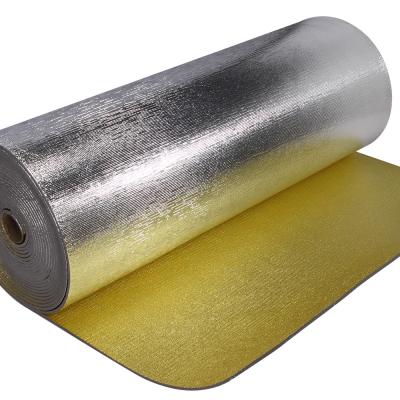 China Material aislante para paredes de suelo de papel de aluminio de doble cara de espuma de XPE impermeable en venta