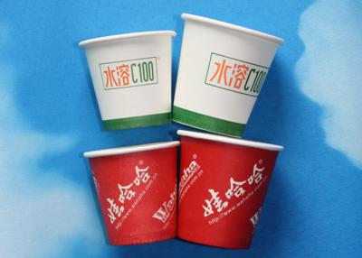 China White / Red Big Custom Printed Paper Cups , 0.25L / 0.3L Ice Cream Sundae Cups for sale