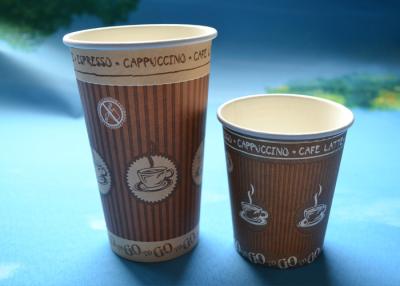 China Compostable Brown Disposable Hot Drink Cups With Flexo Printing for sale