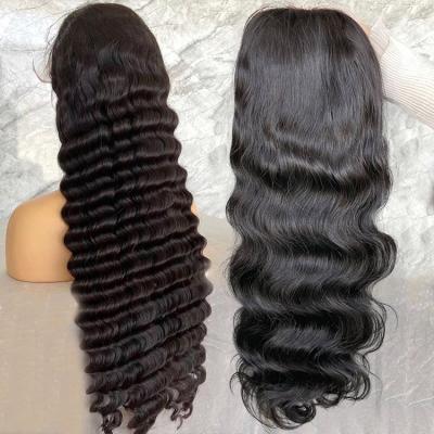 China Wholesale Brazilian Lace Front Wig, Deep Wave Virgin Hair Lace Body HD Human Hair Wig For Black Women, Pre Pluck Wig With Baby Hair for sale