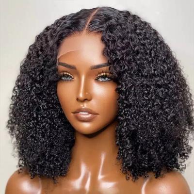 China Cheap Short Curly Lace Front Wigs Human Hair Wholesale Glueless HD Bob Wigs Human Hair Kinky Body Wave Front Wigs For Black Women for sale