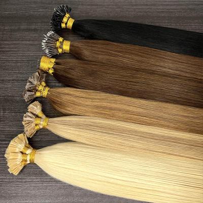 China Wholesale russian micro link remy keratin hair extensions full cuticle raw virgin hair itip raw virgin hair pre bonded i tip hair extensions for sale