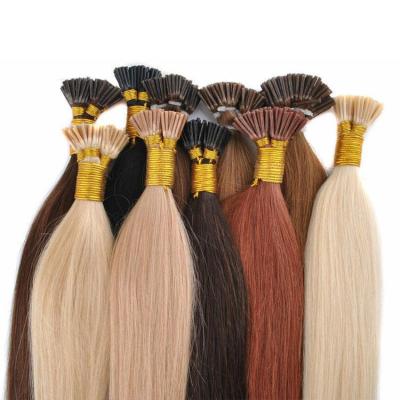 China 100% Inch 12A 1B Itip 100% Inch 12A 1B Black Straight Human Hair Extension Supplier 30 Full Cuticle Micro Links Hair Extension Remy Hair I Tip Hair Extensions for sale