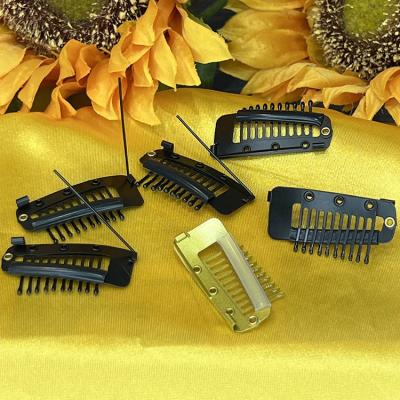 China For Commercial Wholesale New Design 10 Teeth Stainless Steel Comb Sturdy Chunni Clips For Hair Extension Wigs Chunni Hair Clips With Safety Pin for sale