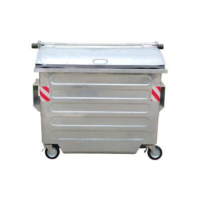 China Sustainable Special Price 2500 Liters Large Metal Steel Outdoor Public Heavy Duty Industrial Wheeled Garbage Bin Trolley for sale