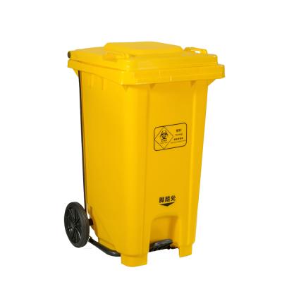 China Sustainable 240 Liters Recycle Outdoor Plastic Bin / Foot Pedal Medical Mobile Cheap Large Size Trash Bin à venda