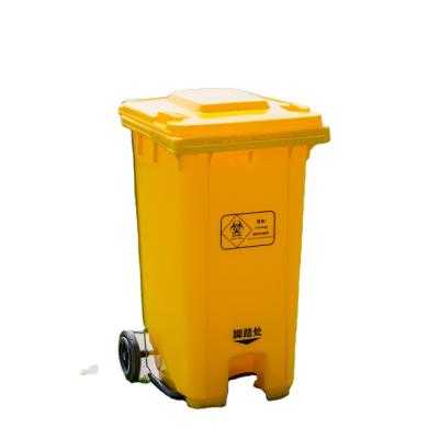 China Sustainable HDPE 240L Outdoor Recyclable Foot Pedal Plastic Garbage Bin / Large Capacity Outdoor Plastic Garbage Bin for sale