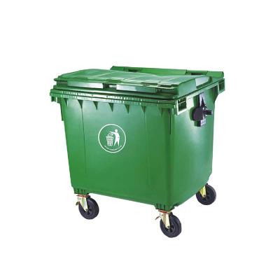 China 1100L Sustainable Large Bin Plastic Dump Garbage Bins With Lid for sale