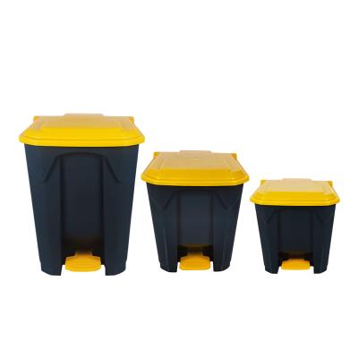 中国 China OEM Mini 15l 30l 50l Viable Indoor Black Plastic Foot Pedal Rubbish Bins Bins With Lid 販売のため