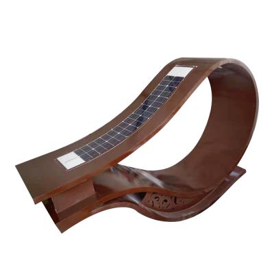 China New Design Modern Outdoor Urban Public Park Garden Solar Wavy Bench for sale