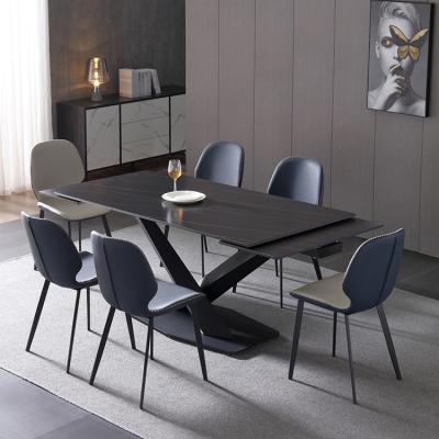 China Space Saving Foldable Home Furniture 510 Modern Small Table Chipped Stone Folding Extendable Dining Tables Set Dining Room Sets for sale