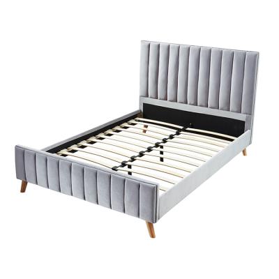 China Luxury Tufted Solid King Size Headboard Velvet Bed Frame Sleep Bed Furniture for sale