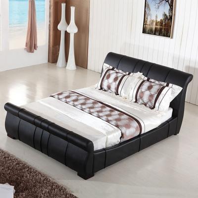 China (Other) High Quality And Fashion Adjustable Sleigh Furniture Bedroom Design Black Or Customizable King Size Bed for sale