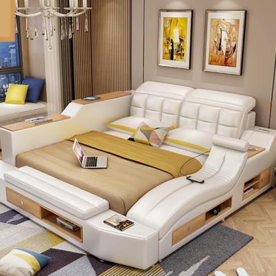 China Luxury Frame Large Beds (Other) Solid Wood Massage Bedroom Sets Adjustable Modern Electric Smart Multifunctional Leather Furniture Sets for sale