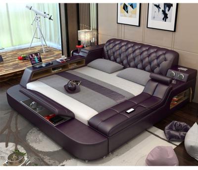 China Luxury Frame Large Beds (Other) Solid Wood Massage Bedroom Sets Adjustable Modern Electric Smart Multifunctional Leather Furniture Sets for sale