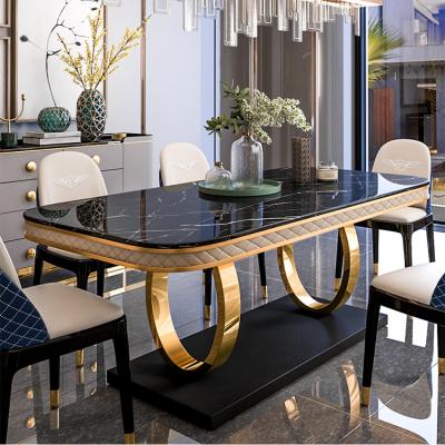 China (Others) 627 Factory Offer Style Nordic Antique Luxury Home Furniture Adjustable Marble Dining Tables Set Modern Dining Room Furniture for sale