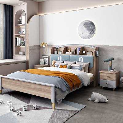 China New Design Comfortable Factory Offer Double Wooden Kids Beds Frame Modern Kids Beds Bedroom Furniture Sets for sale