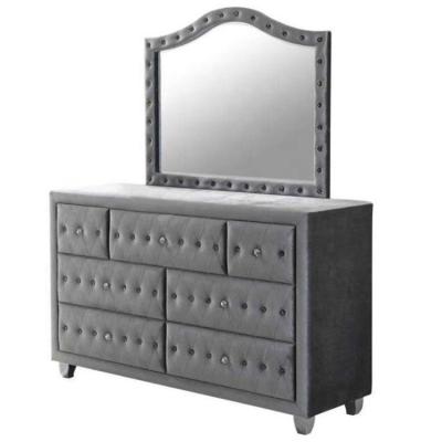 China 7 drawers modern European style 7 drawer storage cabinet adorned gray dressing table mirror bedroom furniture for sale