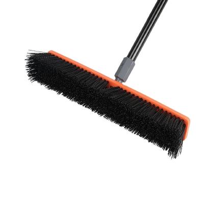 China VIPaoclean garden 18 inch 24 inch industrial heavy duty outdoor plastic floor broom pp push broom for sale