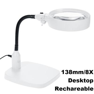 China Handfree 8X 2in1 Magnifier LED Desk Lamp Repair Tool Magnifier Desktop Magnifier for sale