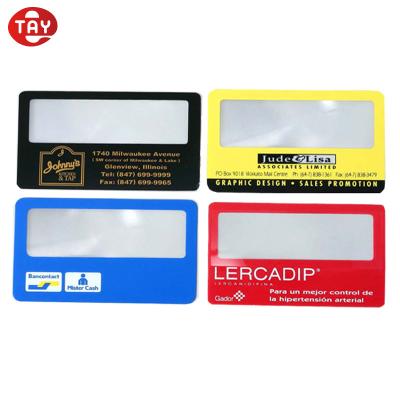 China Ultra Thin Card Magnifier Ultra Thin Customer Design Sight Business Cards Plastic Magnifier for sale