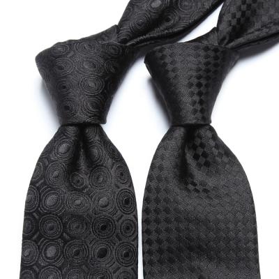 China Checked Luxury No MOQ Stock Style Black Men's Silk Men's Business Tie for sale