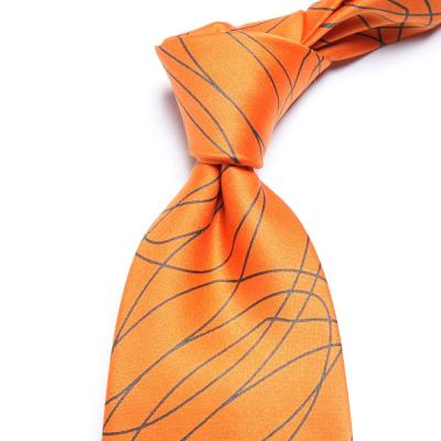 China 100% Factory direct sales custom silk logo 100% silk orange 19mm thickness digital ties handmade for men for sale